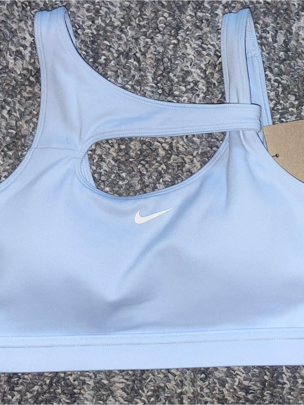 Nike One Dri-FIT Capsule
Asymmetric Cutout Sports Bra in Hydrogen/White - Picture 3 of 6